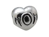 Zable™ Sterling Silver Mom" Heart Bead / Charm
