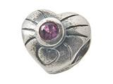 Zable™ Sterling Silver February Birthstone Hear Bead / Charm