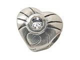 Zable™ Sterling Silver April Birthstone Heart Bead / Charm