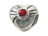 Zable™ Sterling Silver July Birthstone Heart Bead / Charm