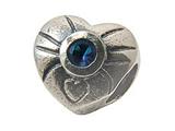 Zable™ Sterling Silver September Birthstone Hea Bead / Charm