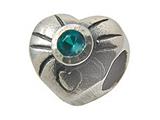 Zable™ Sterling Silver December Birthstone Hear Bead / Charm
