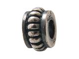 Zable™ Sterling Silver Thin Puffy Row Spacer Bead / Charm