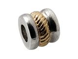 Zable™ Sterling Silver Center Gold Rope Spacer Bead / Charm