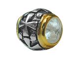 Zable™ Sterling Silver Gold Cross Barrel Bead / Charm