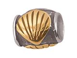 Zable™ Sterling Silver Gold Shell Barrel Bead / Charm