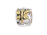Zable™ Sterling Silver Gold Dragonfly Barrel Bead / Charm