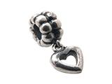 Zable™ Sterling Silver Dangle Heart Bead / Charm