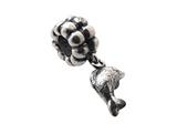 Zable™ Sterling Silver Dangle Dolphin Bead / Charm