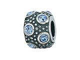 Zable™ Sterling Silver March Crystal Ball Bead / Charm