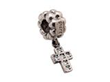Zable™ Sterling Silver Dangle Cross with Cubic Bead / Charm