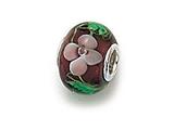 Zable™ Sterling Silver Violet Glass Flower Murano Glass Bead / Charm
