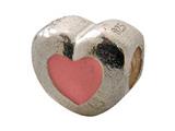 Zable™ Sterling Silver Pink Enamel Heart Bead / Charm