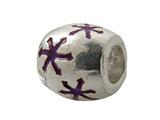 Zable™ Sterling Silver Purple Enamel Stars Bead / Charm