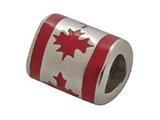 Zable™ Sterling Silver Canada Enamel Flag Bead / Charm