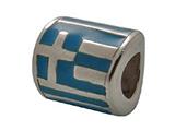 Zable™ Sterling Silver Greece Enamel Flag Bead / Charm