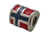 Zable™ Sterling Silver Norway Enamel Flag Bead / Charm