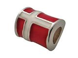 Zable™ Sterling Silver Denmark Enamel Flag Pandora Compatible Bead / Charm