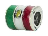 Zable™ Sterling Silver Mexico Flag Bead / Charm