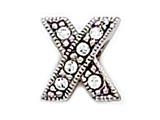 Zable™ Sterling Silver C.Z. "X" Bead / Charm