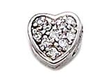 Zable™ Sterling Silver C.Z. Heart Bead / Charm