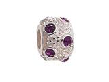 Zable™ Sterling Silver February Crystal Ball Non-oxidized Bead / Charm