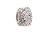 Zable™ Sterling Silver April Crystal Ball Non-oxidized Bead / Charm