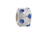 Zable™ Sterling Silver September Crystal Ball Non-oxidized Bead / Charm