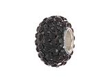 Zable™ Sterling Silver Pave Black Crystals Bead / Charm