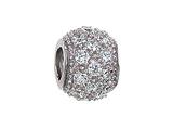 Zable™ Sterling Silver Pave CZ Spacer Bead / Charm