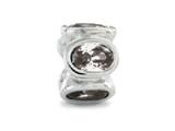 Zable™ Sterling Silver Bezel Set Ovals April Bead / Charm