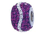 Zable™ Sterling Silver Purple and White Wave Bead / Charm