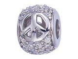 Zable™ Sterling Silver Peace Signs With CZ Bead / Charm