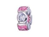 Zable™ Sterling Silver Pink and White CZ`s Pandora Compatible Bead / Charm