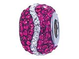 Zable™ Sterling Silver Pink and White Wave Bead / Charm
