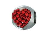 Zable™ Sterling Silver Heart with Red Crystals Pandora Compatible Bead / Charm