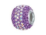 Zable™ Sterling Silver 2-tone Purple Pandora Compatible Bead / Charm