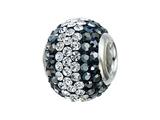 Zable™ Sterling Silver Hematite/white Crystals Pandora Compatible Bead / Charm