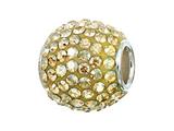 Zable™ Sterling Silver Pave Crystal Ball Golden Shadow Pandora Compatible Bead / Charm