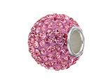 Zable™ Sterling Silver Light Rose Crystals Pandora Compatible Bead / Charm