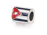Zable™ Sterling Silver Cuban Flag Bead / Charm