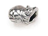 Zable™ Sterling Silver Cat Sitting Bead / Charm