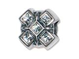 Zable™ Sterling Silver X with Crystals Bead / Charm