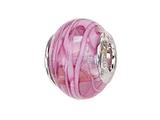 Zable™ Sterling Silver Filigrana Swirl Pink Murano Glass Bead / Charm