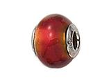 Zable™ Sterling Silver Red/Gold Foil Murano Glass Bead / Charm