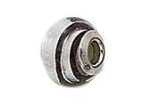 Zable™ Sterling Silver Silver with Black Strip Murano Glass Bead / Charm