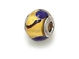 Zable™ Sterling Silver Gold with Blue Spot Murano Glass Bead / Charm