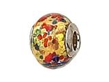 Zable™ Sterling Silver Gold with Multicolor Dot Murano Glass Bead / Charm