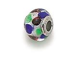 Zable™ Sterling Silver Slver with Multicolor Dot Murano Glass Bead / Charm