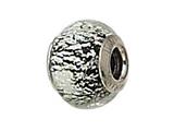 Zable™ Sterling Silver Black with Silver Specks Murano Glass Bead / Charm